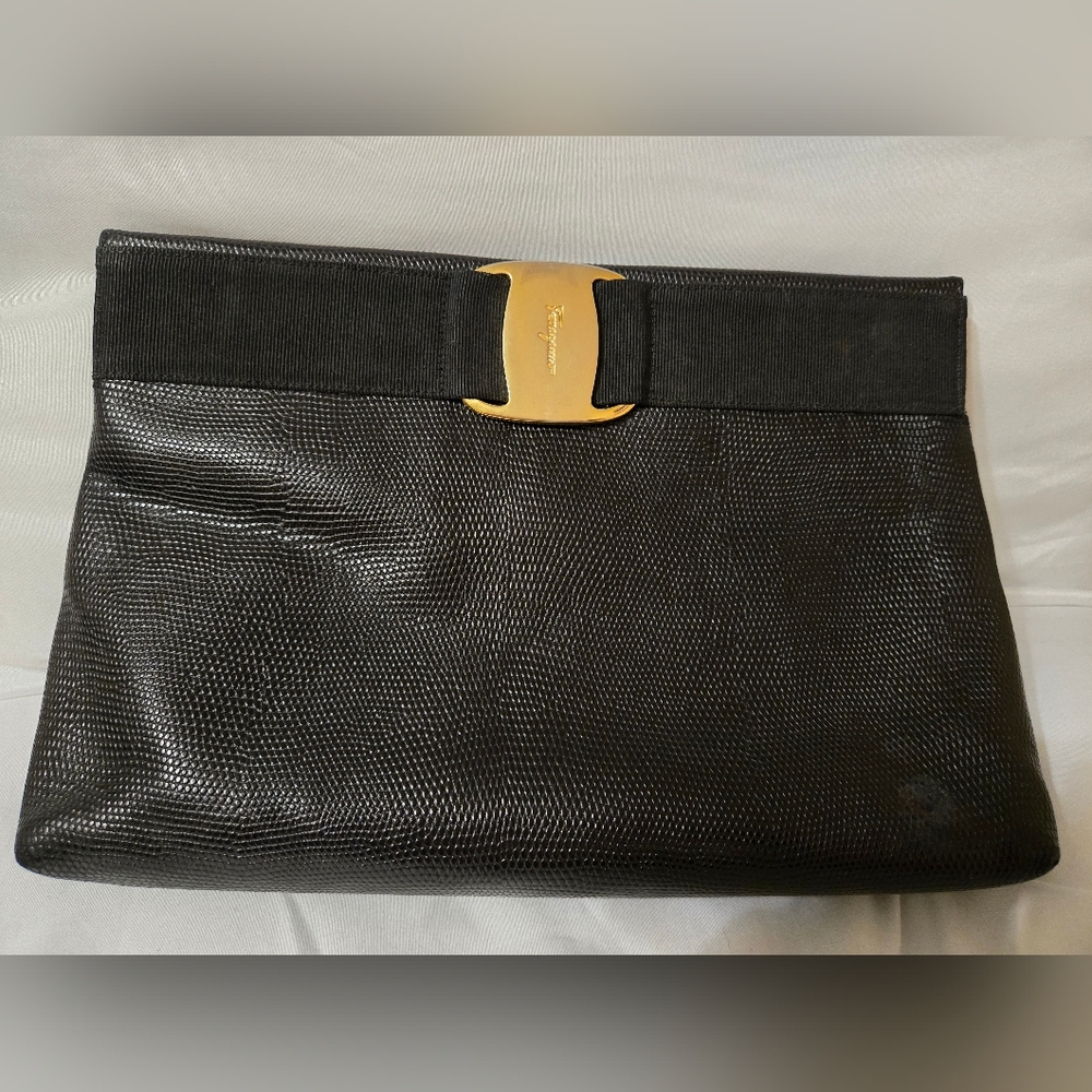 Salvatore Ferragamo Black Vara Leather Crossbody Bag